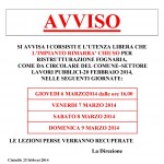 Chiusura 6-9 marzo