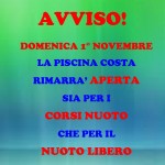 Apertura 1 novembre
